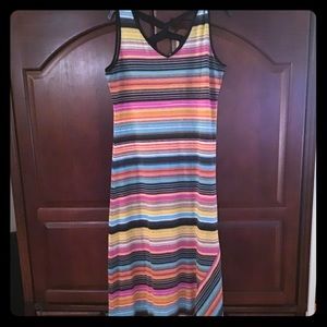 Multi-Colored Striped Maxi Dress